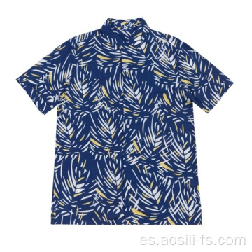 Camisas casuales de rayón para hombre en vacaciones